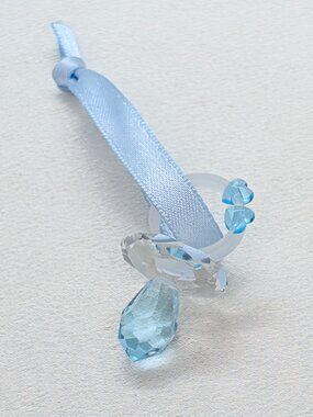 NWT genuine Czech crystal baby pacifier ornament by Preciosa